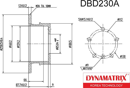 Dynamatrix DBD230A - Гальмівний диск avtolavka.club