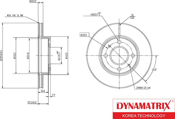 Dynamatrix DBD227 - Гальмівний диск avtolavka.club