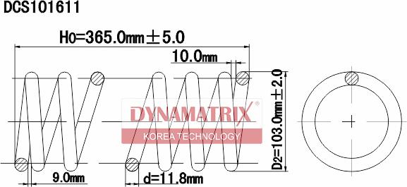 Dynamatrix DCS101611 - Пружина ходової частини avtolavka.club