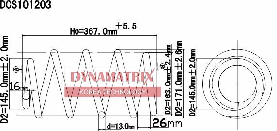 Dynamatrix DCS101203 - Пружина ходової частини avtolavka.club