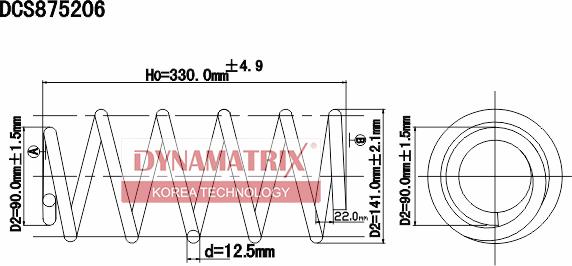 Dynamatrix DCS875206 - Пружина ходової частини avtolavka.club