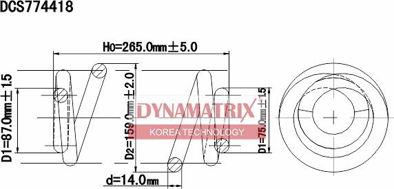 Dynamatrix DCS774418 - Пружина ходової частини avtolavka.club