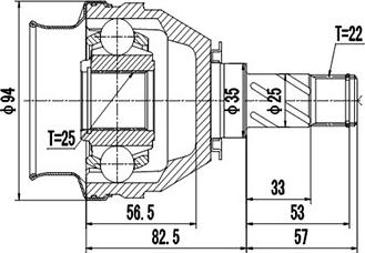 Dynamatrix DCV699026 - Шарнірний комплект, ШРУС, приводний вал avtolavka.club