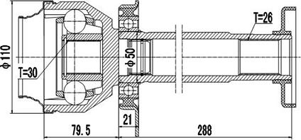 Dynamatrix DCV661021 - Шарнірний комплект, ШРУС, приводний вал avtolavka.club