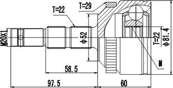 Dynamatrix DCV844005 - Шарнірний комплект, ШРУС, приводний вал avtolavka.club