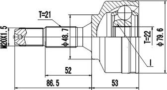 Dynamatrix DCV845011 - Шарнірний комплект, ШРУС, приводний вал avtolavka.club