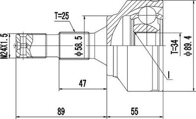 Dynamatrix DCV845038 - Шарнірний комплект, ШРУС, приводний вал avtolavka.club