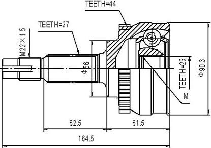 Dynamatrix DCV841043 - Шарнірний комплект, ШРУС, приводний вал avtolavka.club