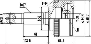 Dynamatrix DCV841142 - Шарнірний комплект, ШРУС, приводний вал avtolavka.club