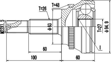 Dynamatrix DCV859167 - Шарнірний комплект, ШРУС, приводний вал avtolavka.club