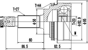 Dynamatrix DCV856041 - Шарнірний комплект, ШРУС, приводний вал avtolavka.club