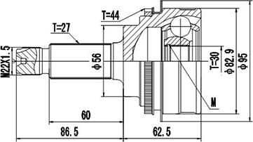 Dynamatrix DCV856009 - Шарнірний комплект, ШРУС, приводний вал avtolavka.club