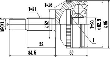 Dynamatrix DCV850004 - Шарнірний комплект, ШРУС, приводний вал avtolavka.club