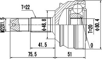 Dynamatrix DCV817001 - Шарнірний комплект, ШРУС, приводний вал avtolavka.club