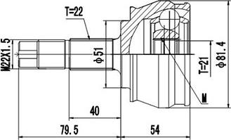 Dynamatrix DCV817014 - Шарнірний комплект, ШРУС, приводний вал avtolavka.club