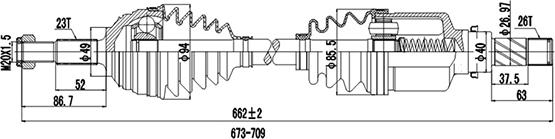 Dynamatrix DDS299070 - Приводний вал avtolavka.club