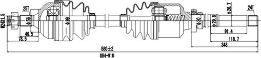 Dynamatrix DDS245070 - Приводний вал avtolavka.club