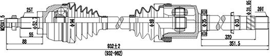 Dynamatrix DDS250400 - Приводний вал avtolavka.club