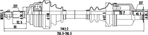 Dynamatrix DDS250043 - Приводний вал avtolavka.club