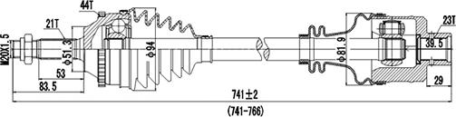 Dynamatrix DDS250054 - Приводний вал avtolavka.club