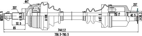 Dynamatrix DDS250325 - Приводний вал avtolavka.club