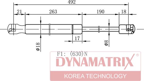 Dynamatrix DGS4932SV - Газова пружина, кришка багажник avtolavka.club