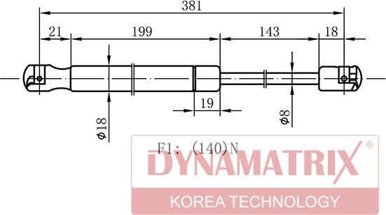 Dynamatrix DGS006941 - Газова пружина, кришка багажник avtolavka.club