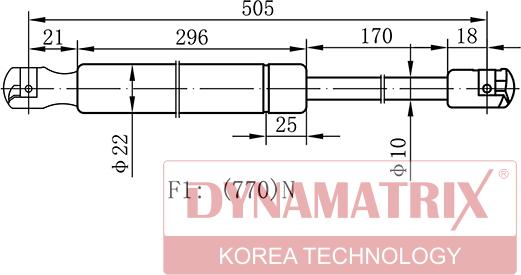 Dynamatrix DGS034529 - Газова пружина, кришка багажник avtolavka.club