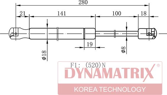 Dynamatrix DGS032436 - Газова пружина, кришка багажник avtolavka.club