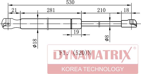 Dynamatrix DGS1036VW - Газова пружина, кришка багажник avtolavka.club