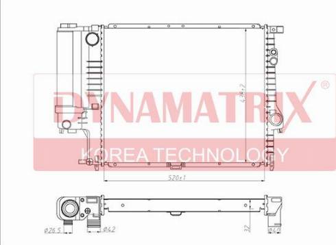 Dynamatrix DR60743A - Радіатор, охолодження двигуна avtolavka.club