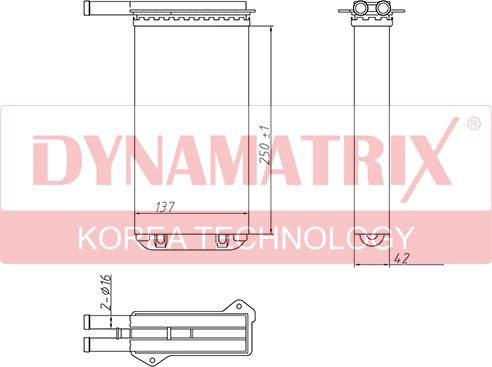 Dynamatrix DR71755 - Теплообмінник, опалення салону avtolavka.club