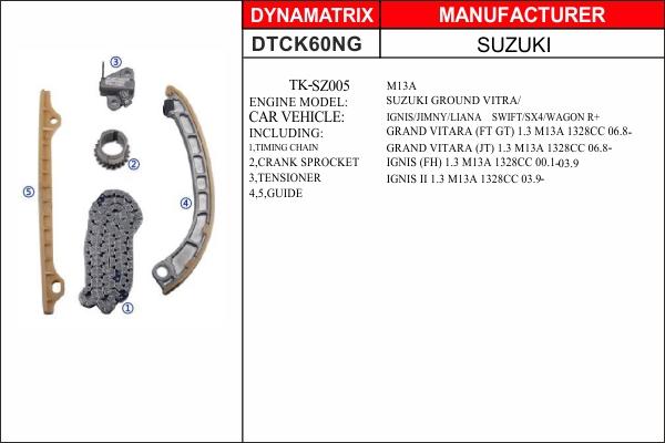 Dynamatrix DTCK60NG - Комплект ланцюга приводу распредвала avtolavka.club