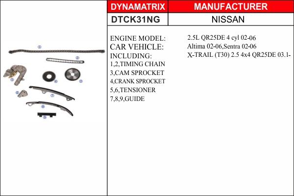 Dynamatrix DTCK31NG - Комплект ланцюга приводу распредвала avtolavka.club