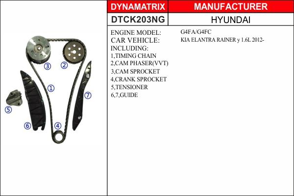 Dynamatrix DTCK203NG - Комплект ланцюга приводу распредвала avtolavka.club