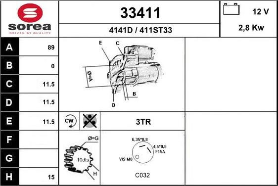 EAI 33411 - Стартер avtolavka.club