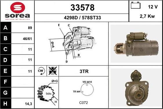 EAI 33578 - Стартер avtolavka.club