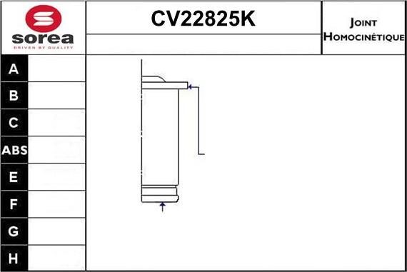 EAI CV22825K - Шарнірний комплект, ШРУС, приводний вал avtolavka.club