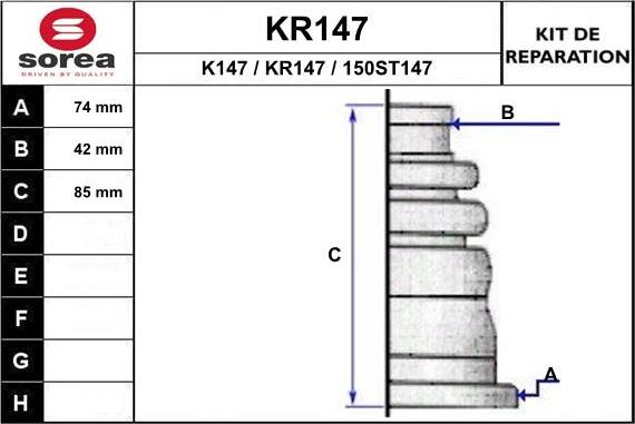 EAI KR147 - Пильник, приводний вал avtolavka.club