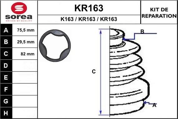 EAI KR163 - Пильник, приводний вал avtolavka.club