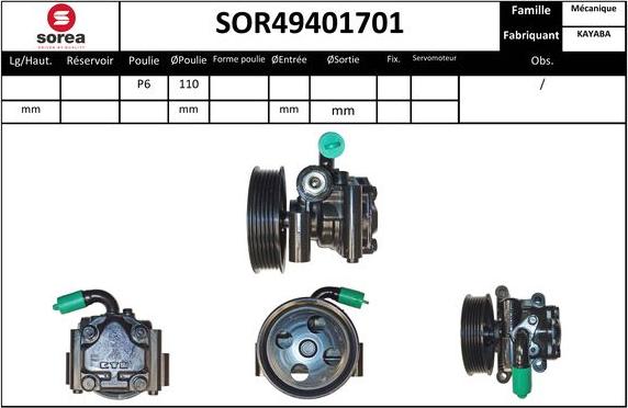 EAI SOR49401701 - Гідравлічний насос, рульове управління, ГУР avtolavka.club