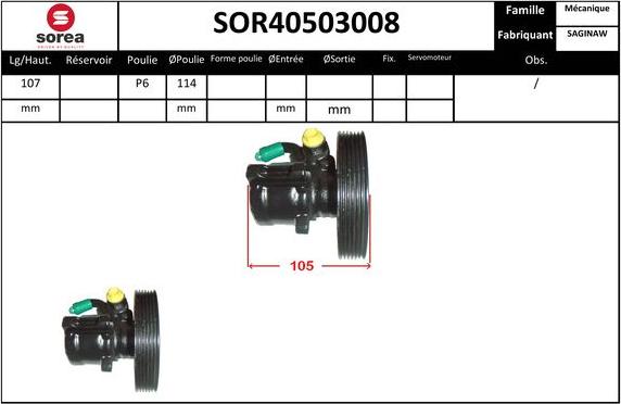 EAI SOR40503008 - Гідравлічний насос, рульове управління, ГУР avtolavka.club