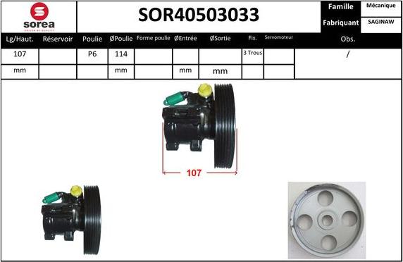 EAI SOR40503033 - Гідравлічний насос, рульове управління, ГУР avtolavka.club