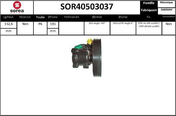 EAI SOR40503037 - Гідравлічний насос, рульове управління, ГУР avtolavka.club