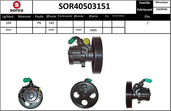 EAI SOR40503151 - Гідравлічний насос, рульове управління, ГУР avtolavka.club