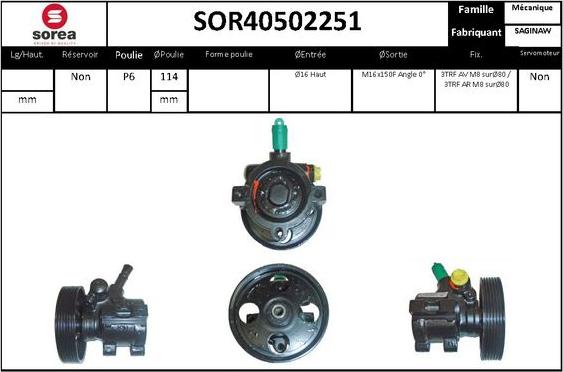 EAI SOR40502251 - Гідравлічний насос, рульове управління, ГУР avtolavka.club