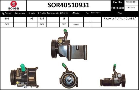 EAI SOR40510931 - Гідравлічний насос, рульове управління, ГУР avtolavka.club