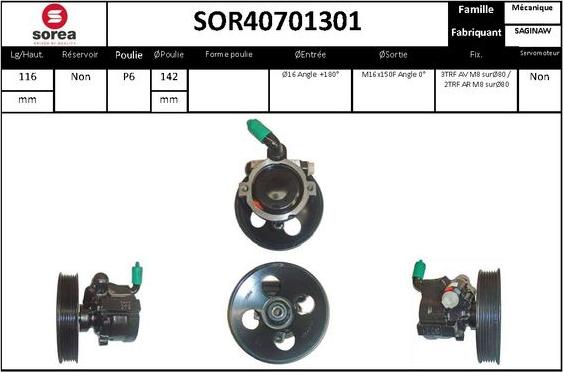 EAI SOR40701301 - Гідравлічний насос, рульове управління, ГУР avtolavka.club