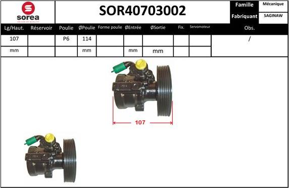 EAI SOR40703002 - Гідравлічний насос, рульове управління, ГУР avtolavka.club