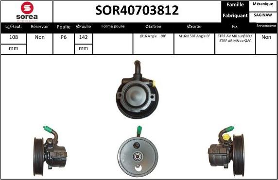 EAI SOR40703812 - Гідравлічний насос, рульове управління, ГУР avtolavka.club